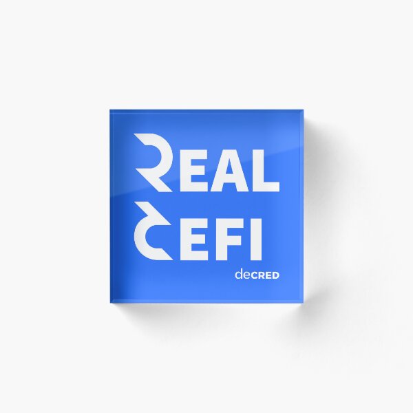 Aperçu de l'œuvre Decred Real Defi - DCR Blue © v1 (Design horodaté par https://timestamp.decred.org/) créée et vendue par OfficialCryptos.