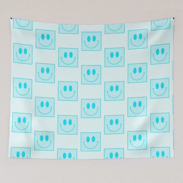 Item preview,  Sky Blue Square Smiley Face designed and sold by EpicCreation.