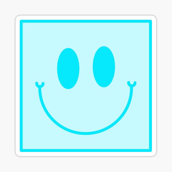 " Sky Blue Square Smiley Face" Sticker for Sale by EpicCreation Redbubble