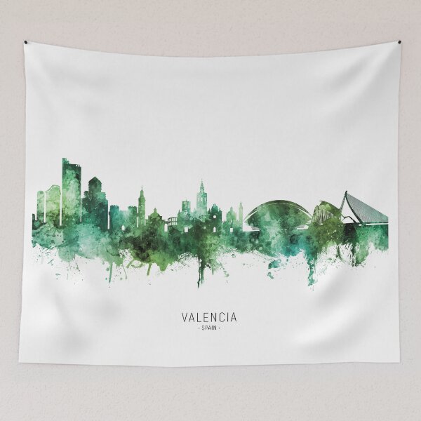 Item preview, Valencia Spain Skyline designed and sold by ArtPrints.