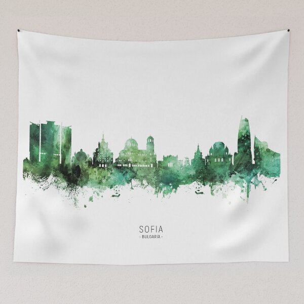 Item preview, Sofia Bulgaria Skyline designed and sold by ArtPrints.