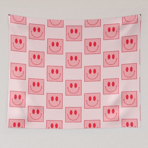 Item preview, Preppy Red Square Smiley Face designed and sold by EpicCreation.