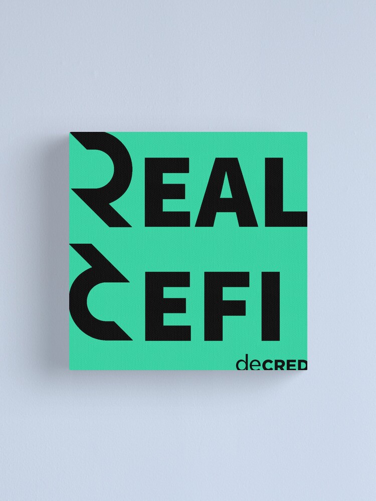 Thumbnail 2 of 3, Canvas Print, Decred Real Defi - DCR Turquoise © v2 (Design timestamped by https://timestamp.decred.org/) designed and sold by OfficialCryptos.