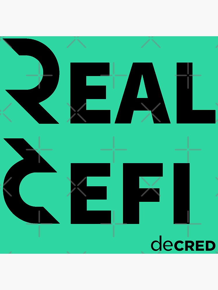 Thumbnail 3 of 3, Poster, Decred Real Defi - DCR Turquoise © v2 (Design timestamped by https://timestamp.decred.org/) designed and sold by OfficialCryptos.