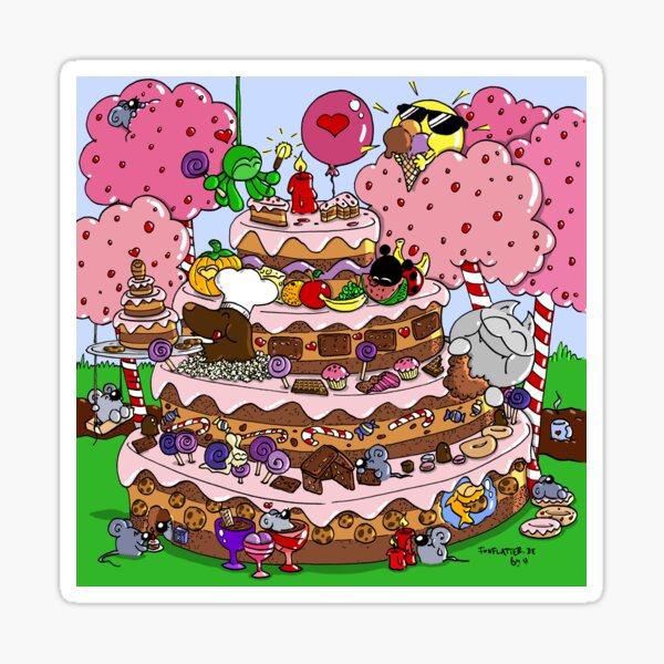 Fred the Bat and his friends - Super Sweet Birthday Sticker