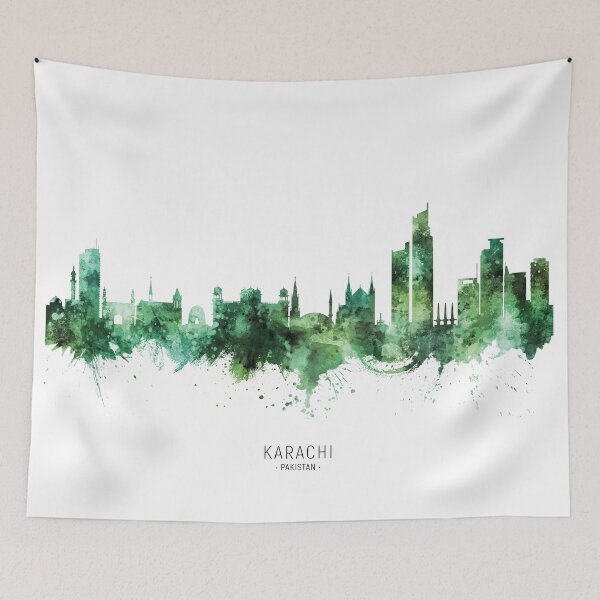 Artikelvorschau, Karachi Pakistan Skyline entworfen und verkauft von ArtPrints.