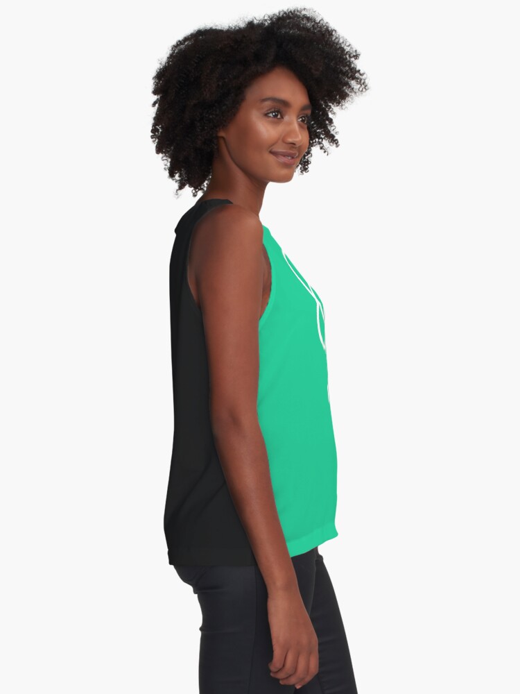 Thumbnail 2 of 6, Sleeveless Top, DCRDEX - DCR Turquoise © v1 (Design timestamped by https://timestamp.decred.org/) designed and sold by OfficialCryptos.