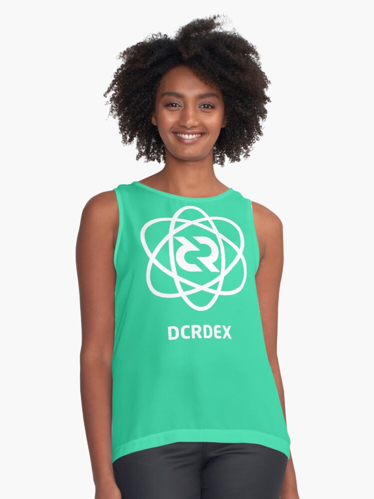 Thumbnail 1 of 6, Sleeveless Top, DCRDEX - DCR Turquoise © v1 (Design timestamped by https://timestamp.decred.org/) designed and sold by OfficialCryptos.