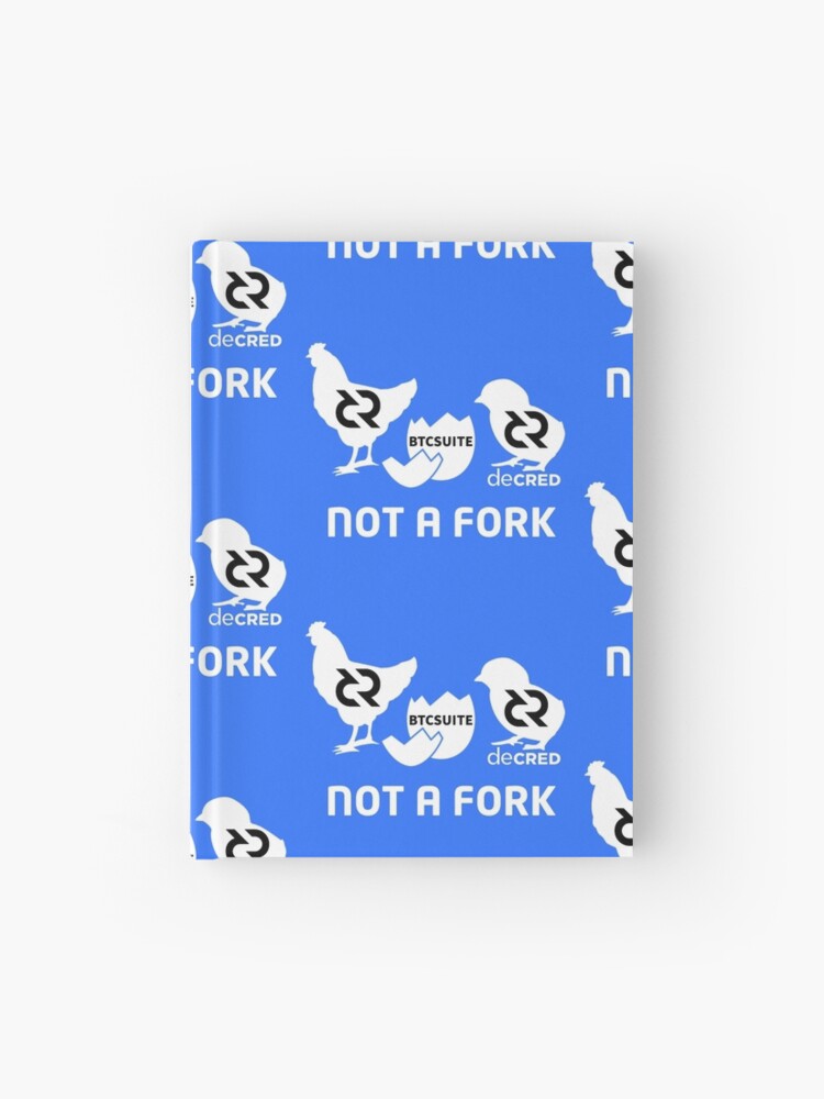 Thumbnail 1 of 3, Hardcover Journal, Not a fork - DCR Blue © v1 (Design timestamped by https://timestamp.decred.org/) designed and sold by OfficialCryptos.