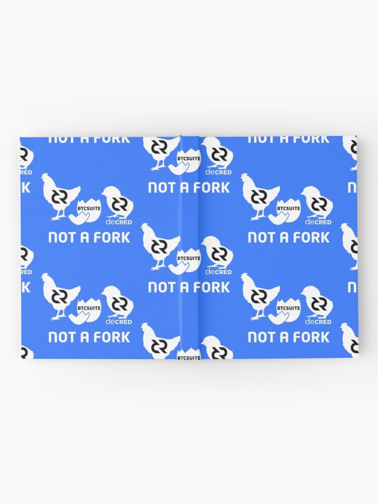 Thumbnail 2 of 3, Hardcover Journal, Not a fork - DCR Blue © v1 (Design timestamped by https://timestamp.decred.org/) designed and sold by OfficialCryptos.