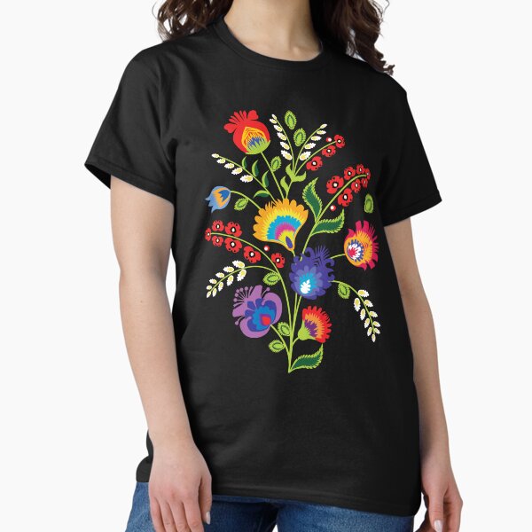 Pretty Folk composition with red poppies Classic T-Shirt