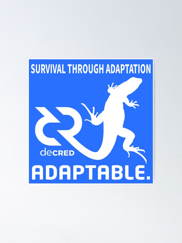 Thumbnail 2 of 3, Poster, Decred Adaptable - DCR Blue © v1 (Design timestamped by https://timestamp.decred.org/) designed and sold by OfficialCryptos.