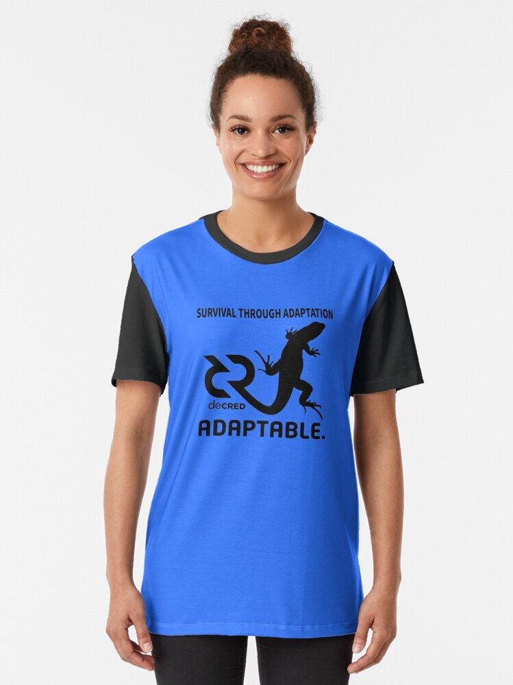 Alternate view of Decred Adaptable - DCR Blue © v2 (Design timestamped by https://timestamp.decred.org/) Graphic T-Shirt