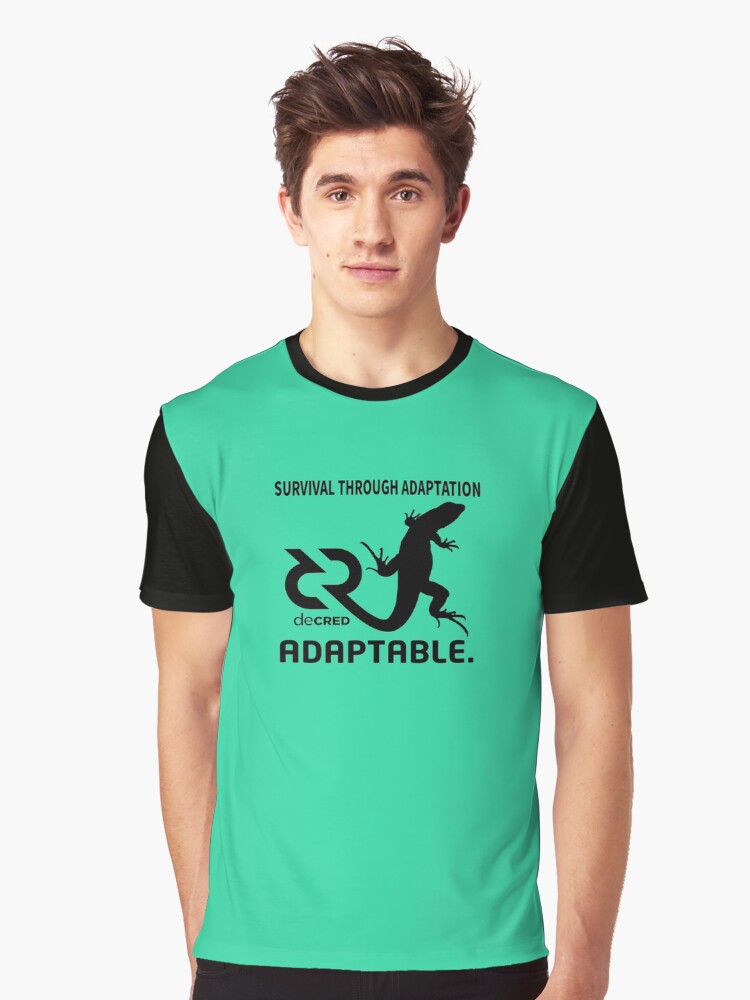 Thumbnail 1 of 5, Graphic T-Shirt, Decred Adaptable - DCR Turquoise © v2 (Design timestamped by https://timestamp.decred.org/) designed and sold by OfficialCryptos.
