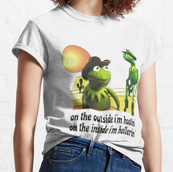 kermit Hootin y Hollerin en el exterior estoy hootin Camiseta clásica