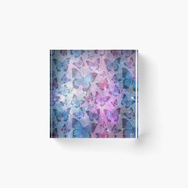 Item preview, Butterflies in galaxy blue and purple star pattern designed and sold by Beeroclock.