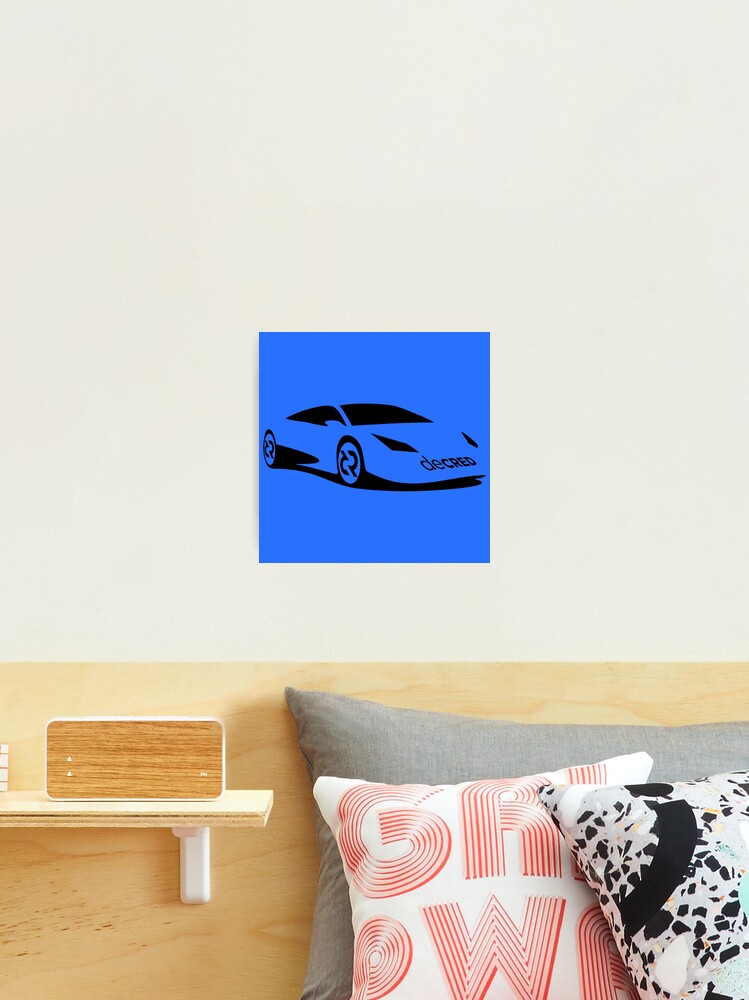 Photographic Print, Decred sports car - DCR Blue © v1 (Design timestamped by https://timestamp.decred.org/) designed and sold by OfficialCryptos