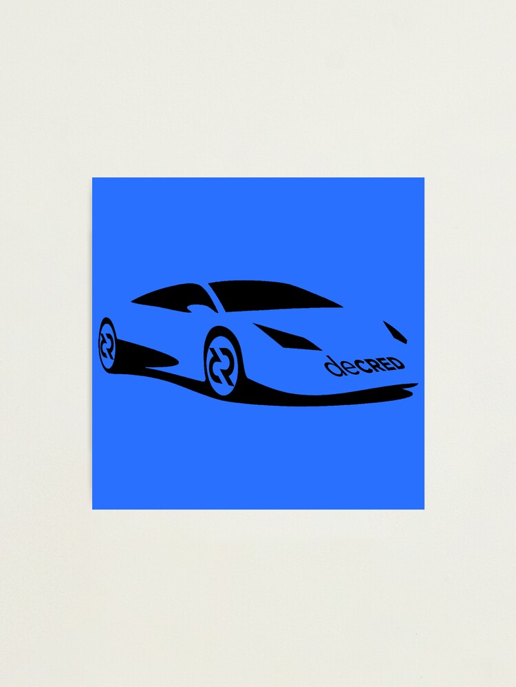 Thumbnail 2 of 3, Photographic Print, Decred sports car - DCR Blue © v1 (Design timestamped by https://timestamp.decred.org/) designed and sold by OfficialCryptos.