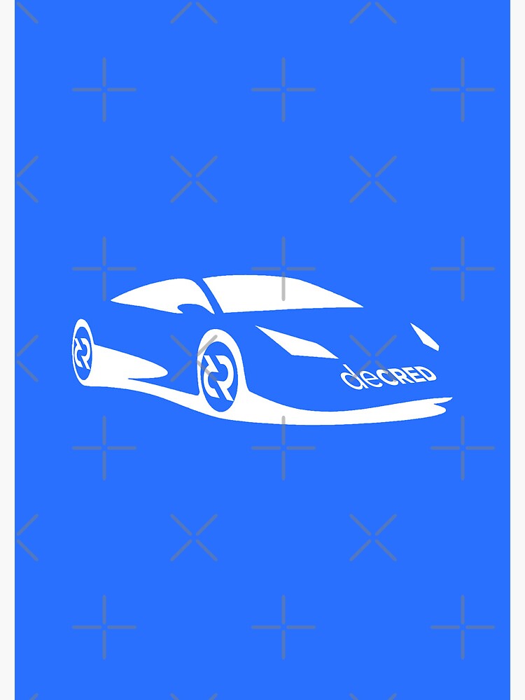 Artwork view, Decred sports car - DCR Blue © v2 (Design timestamped by https://timestamp.decred.org/) designed and sold by OfficialCryptos
