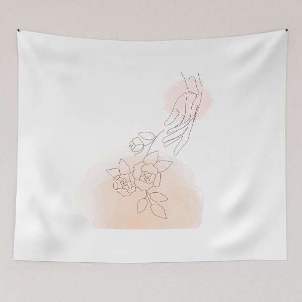 Item preview, Floral  Abstract Minimalist Line Hand Art-Mid-Century Modern Boho Design designed and sold by adoredigitals.