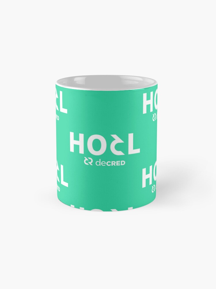 Thumbnail 4 of 6, Coffee Mug, HODL Decred - DCR Turquoise © v1 (Design timestamped by https://timestamp.decred.org/) designed and sold by OfficialCryptos.