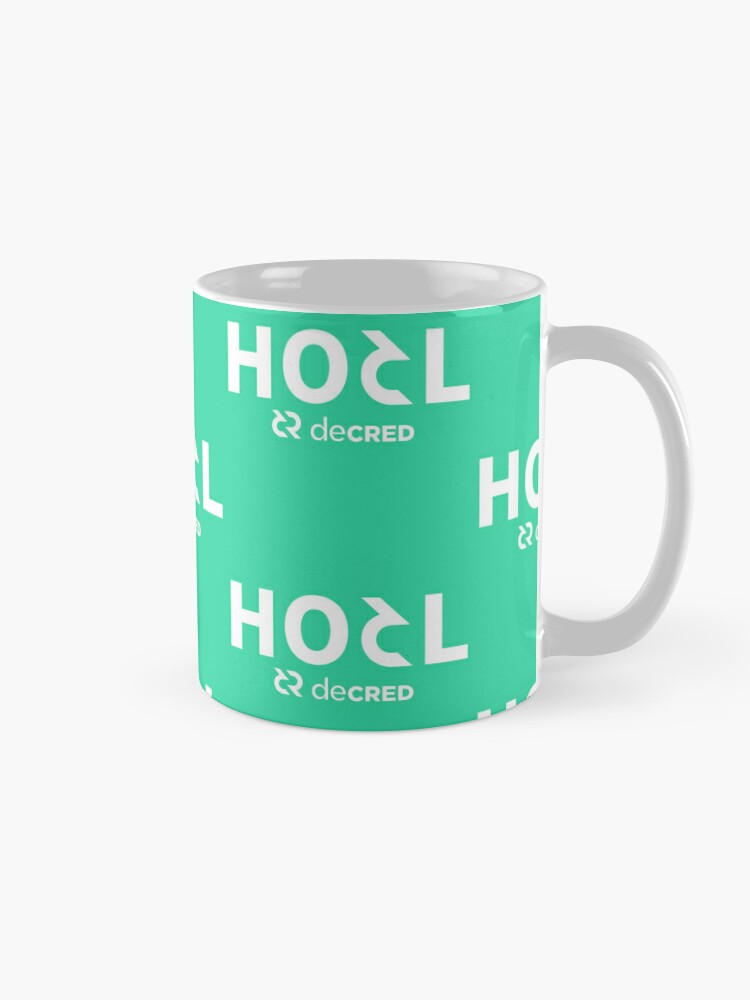 Thumbnail 5 of 6, Coffee Mug, HODL Decred - DCR Turquoise © v1 (Design timestamped by https://timestamp.decred.org/) designed and sold by OfficialCryptos.