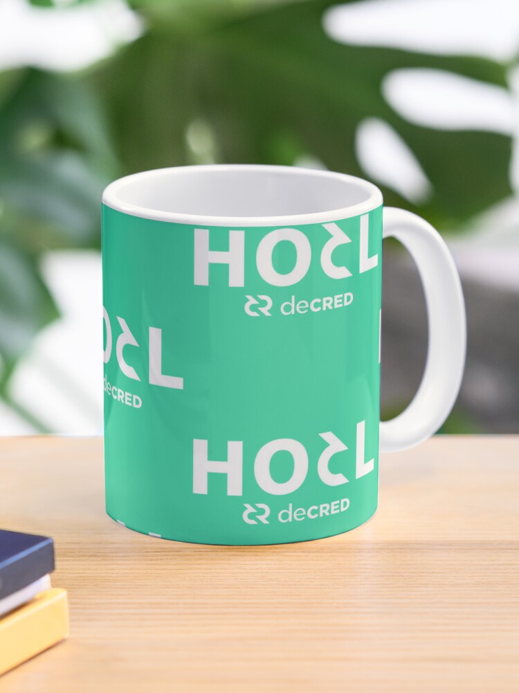 Thumbnail 1 of 6, Coffee Mug, HODL Decred - DCR Turquoise © v1 (Design timestamped by https://timestamp.decred.org/) designed and sold by OfficialCryptos.