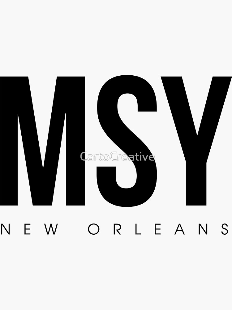 "MSY New Orleans Airport Code" Sticker for Sale by CartoCreative