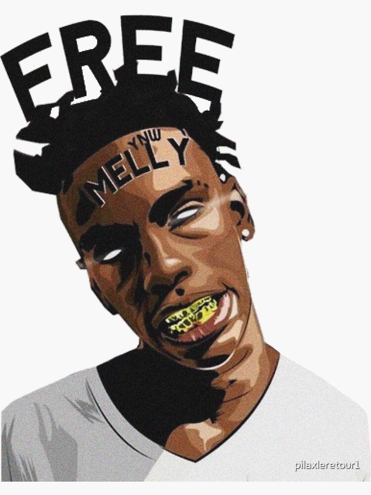 "FREE YNW MELLY sticker draw head" Sticker by pilaxleretour1 | Redbubble