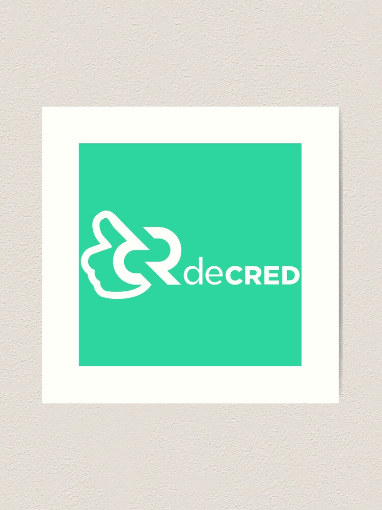 Thumbnail 2 of 3, Art Print, Decred Thumbs up - DCR Turquoise © v1 (Design timestamped by https://timestamp.decred.org/) designed and sold by OfficialCryptos.
