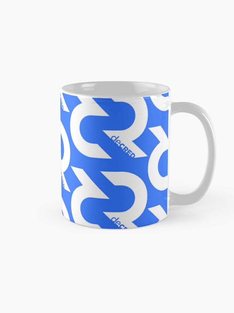 Thumbnail 5 of 6, Coffee Mug, Decred Logo - DCR Blue © v1 (Design timestamped by https://timestamp.decred.org/) designed and sold by OfficialCryptos.