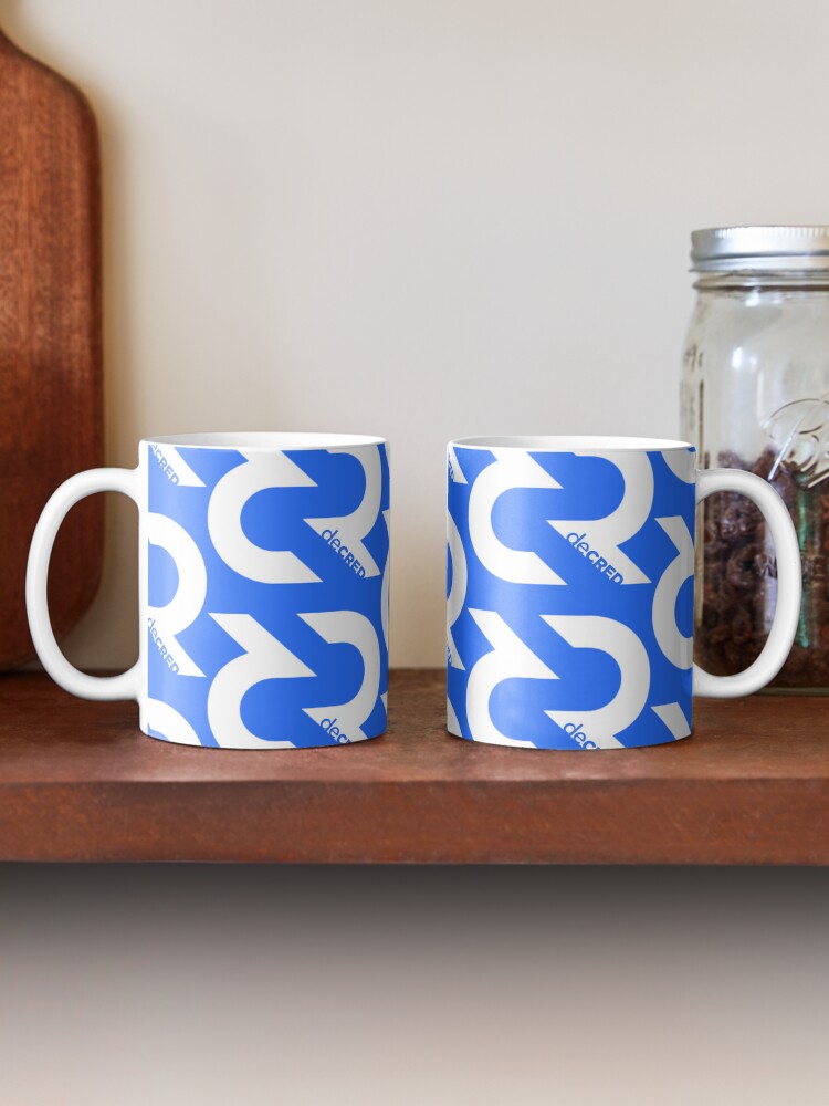 Thumbnail 2 of 6, Coffee Mug, Decred Logo - DCR Blue © v1 (Design timestamped by https://timestamp.decred.org/) designed and sold by OfficialCryptos.