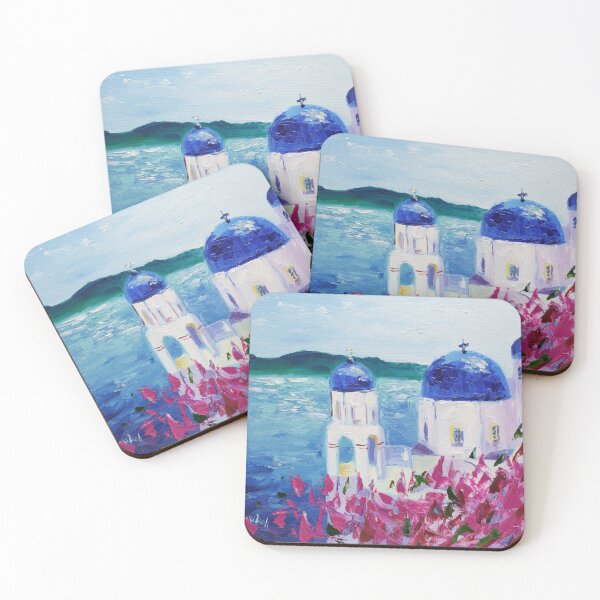Item preview, Greece Seascape Oil Painting Print designed and sold by NatalyMak.