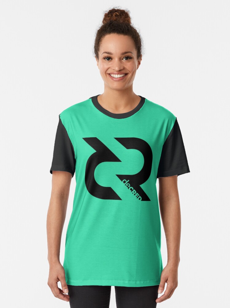 Alternate view of Decred Logo - DCR Turquoise © v2 (Design timestamped by https://timestamp.decred.org/) Graphic T-Shirt