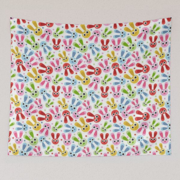 Item preview, Colorful Little Cute Bunnies Pattern For Art & Love Birds. designed and sold by Sloyar.
