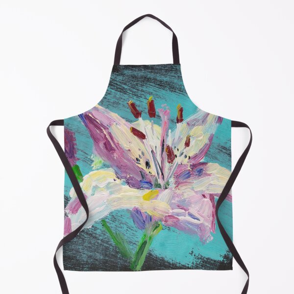 Item preview, White Pink Lily Flower Oil Painting Print designed and sold by NatalyMak.