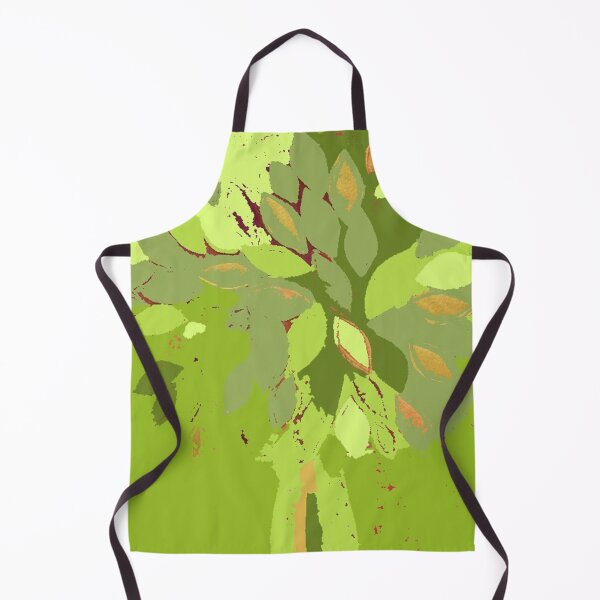 Item preview, Tree, spring leaf green yellow fiber art textile photography mixed media digital designed and sold by djrunnels.