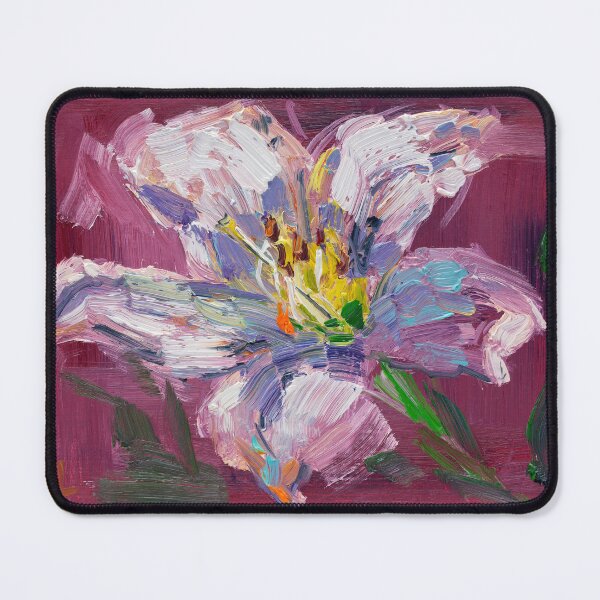 Item preview, White Pink Lily Flower Oil Painting Print designed and sold by NatalyMak.