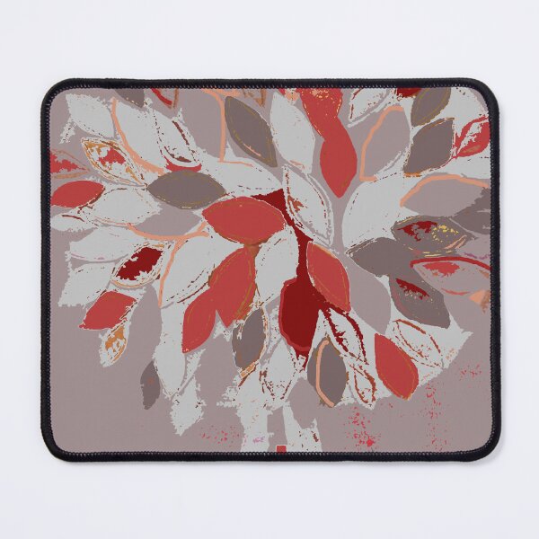 Item preview, Tree, gray red fiber art textile photography mixed media digital designed and sold by djrunnels.