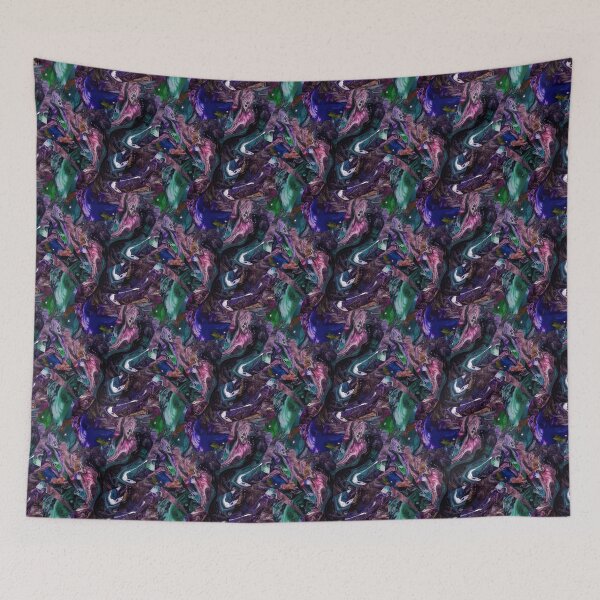 Item preview, Dark Stylized Pattern with seamlessly bleeding colors designed and sold by Shape-And-Color.