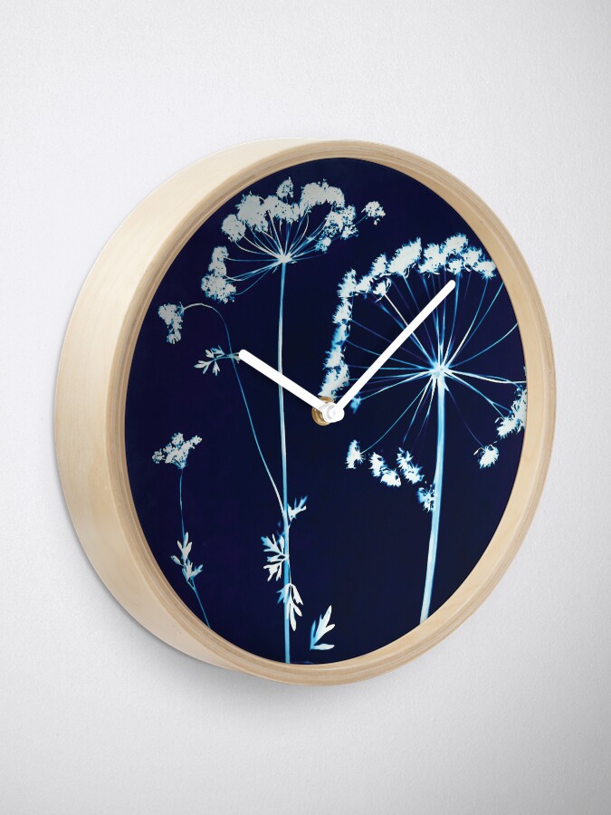 Thumbnail 2 of 4, Clock, Cornish Hedge Cow Parsley II designed and sold by latreloar.