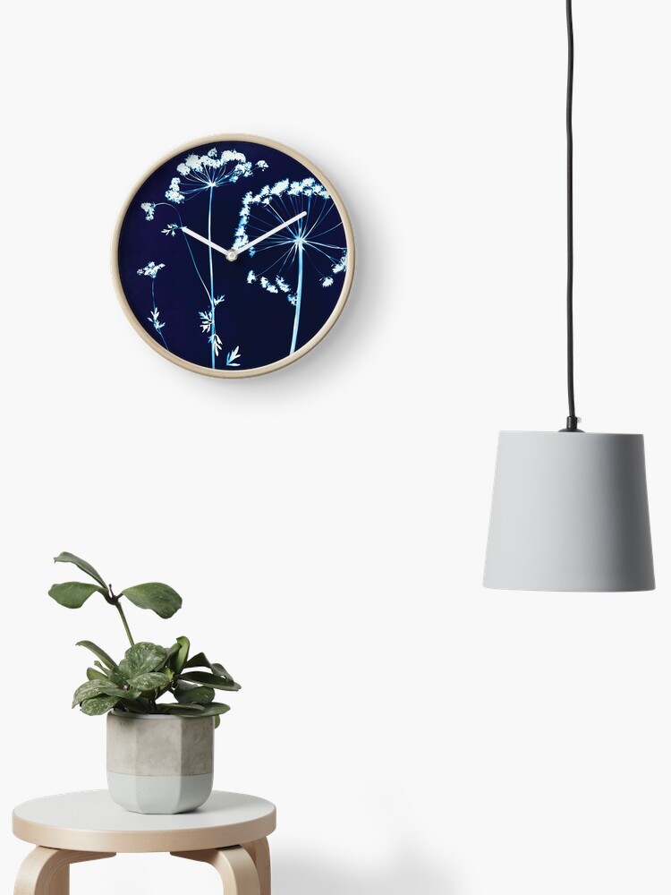 Thumbnail 1 of 4, Clock, Cornish Hedge Cow Parsley II designed and sold by latreloar.