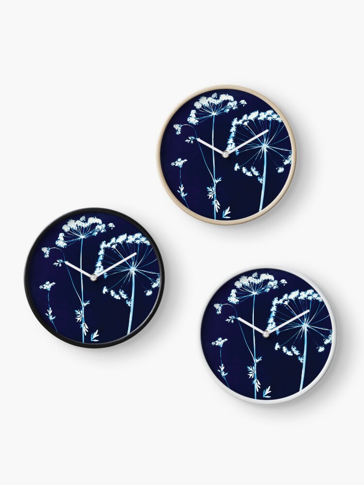 Thumbnail 3 of 4, Clock, Cornish Hedge Cow Parsley II designed and sold by latreloar.