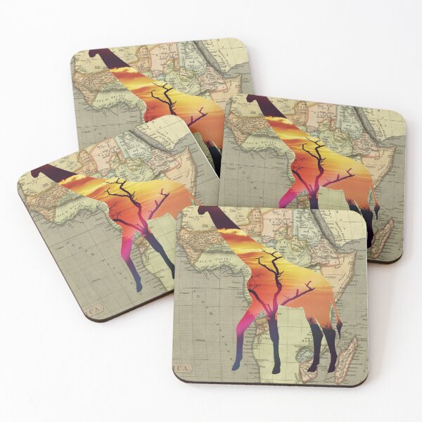 Item preview, giraffe with old African map designed and sold by aither81.