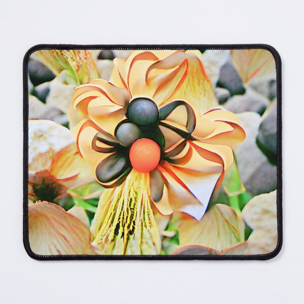 Item preview, Beige Black And Orange Abstract Flower Art | AI generated art designed and sold by DeevaValli.
