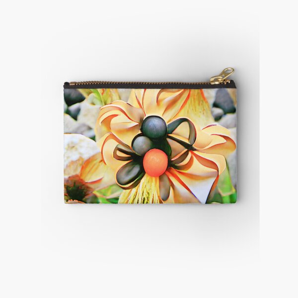Item preview, Beige Black And Orange Abstract Flower Art | AI generated art designed and sold by DeevaValli.