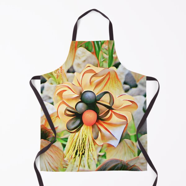 Item preview, Beige Black And Orange Abstract Flower Art | AI generated art designed and sold by DeevaValli.