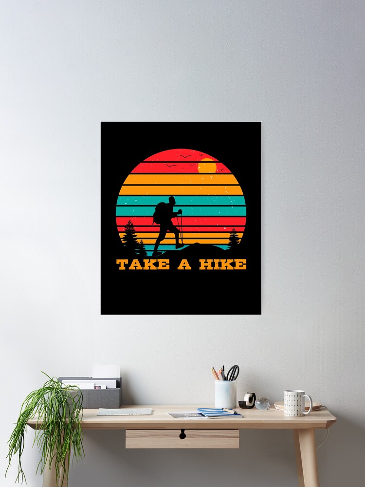 Retro Sunset Hiking Shirt Go Take A Hike Gift