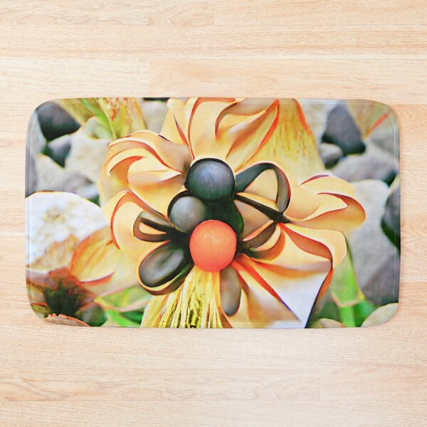 Item preview, Beige Black And Orange Abstract Flower Art | AI generated art designed and sold by DeevaValli.