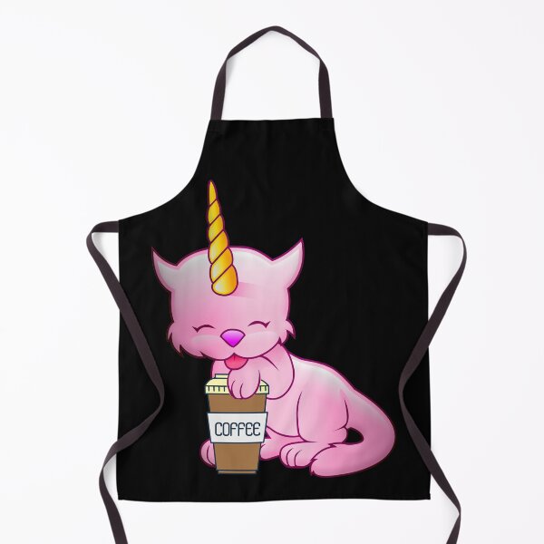 Item preview, CUTE PINK CAT UNICORN WITH COFFEE - Funny Cat Pictures with Funny Unicorn designed and sold by FunnyCatsFam.